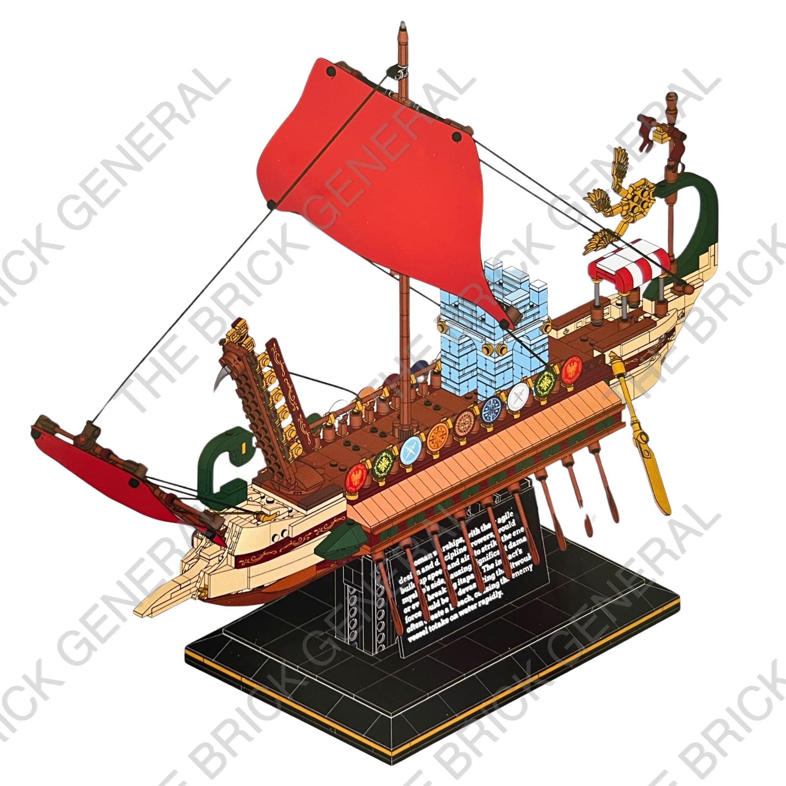 Ancient Roman Warship 1466+ piece building brick set thumbnail 3