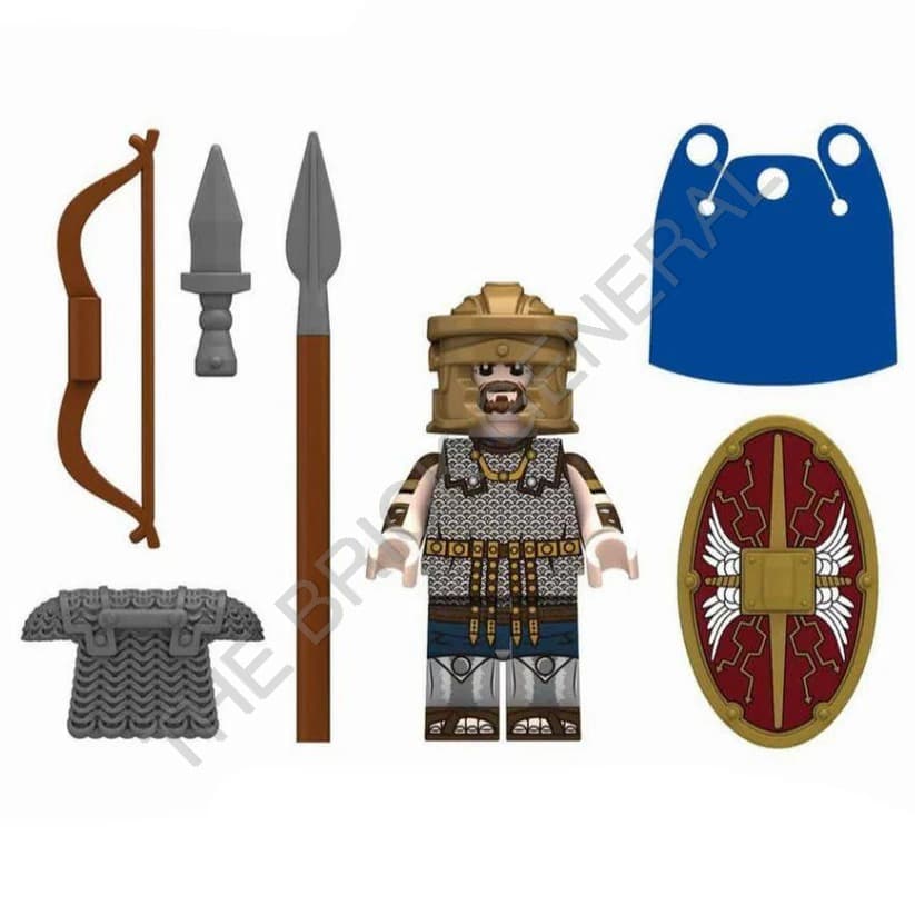 Custom Roman Auxiliary Legion - Red Shield Blue Cape building brick minifigure thumbnail 2