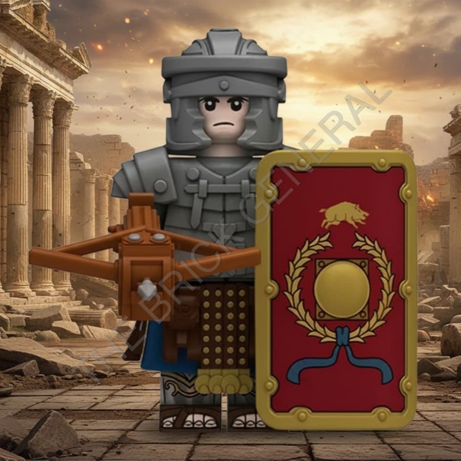Custom Roman Crossbowman building brick minifigure — view 1