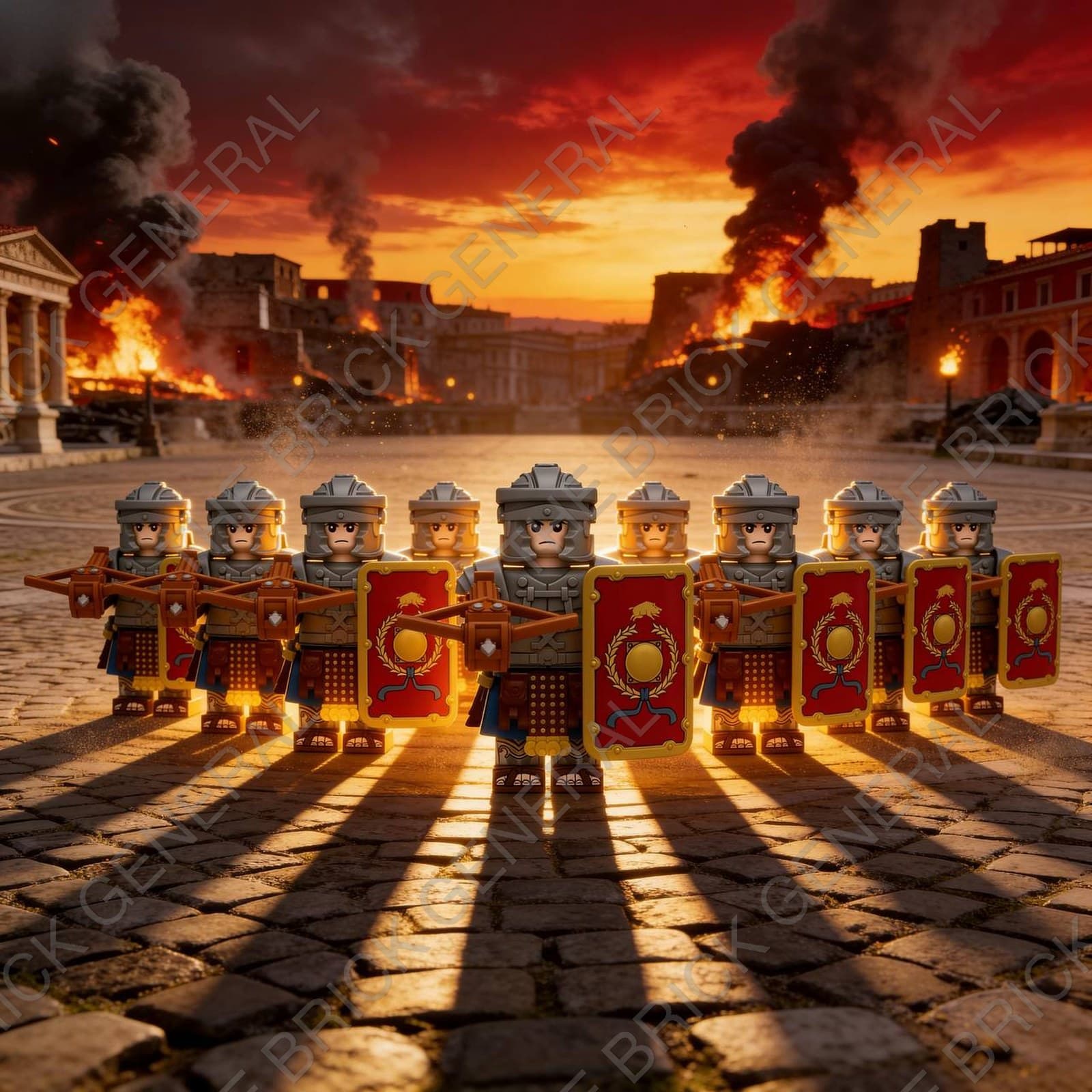 Custom Roman Crossbowman Set building brick minifigures — view 1