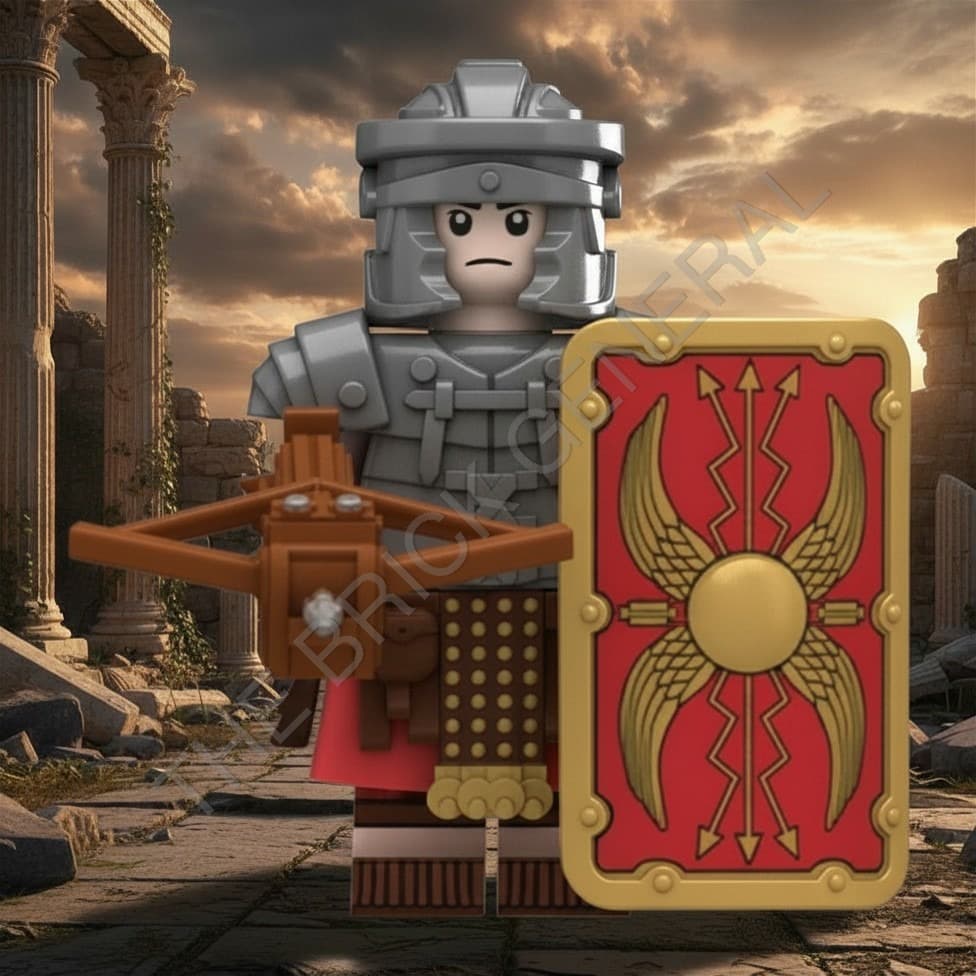 Custom Roman Legionary building brick minifigure — view 1