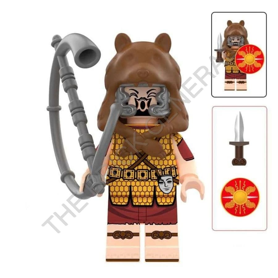 Custom Roman Trumpeter (Bear) building brick minifigure thumbnail 2