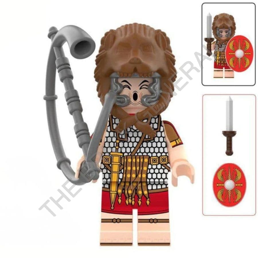 Custom Roman Trumpeter (Lion) building brick minifigure thumbnail 2