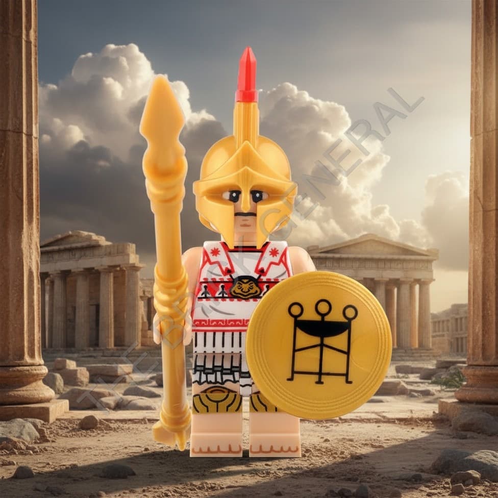 Greek Hoplite Soldier building brick minifigure — view 1