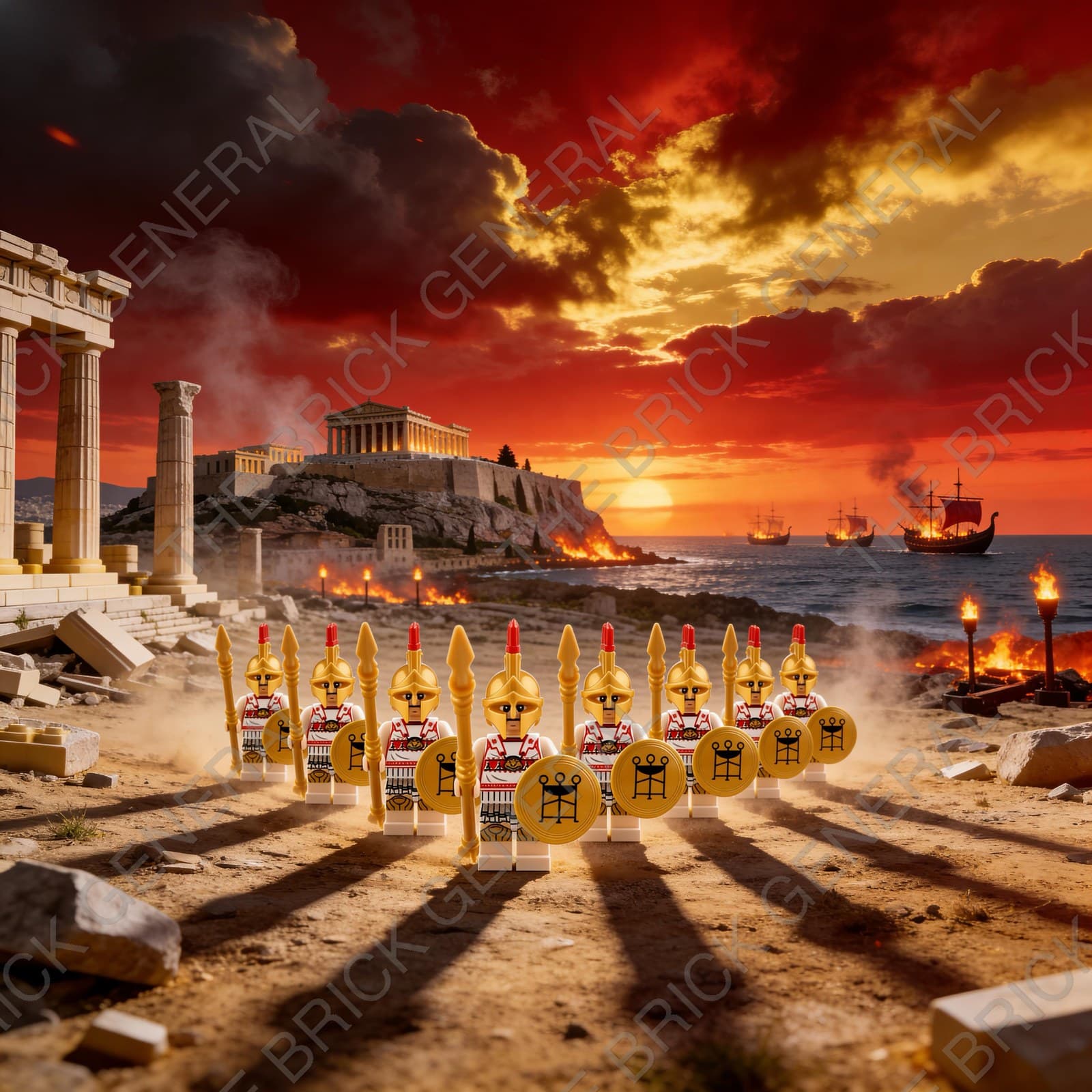 Greek Hoplite Soldier Set building brick minifigures — view 1