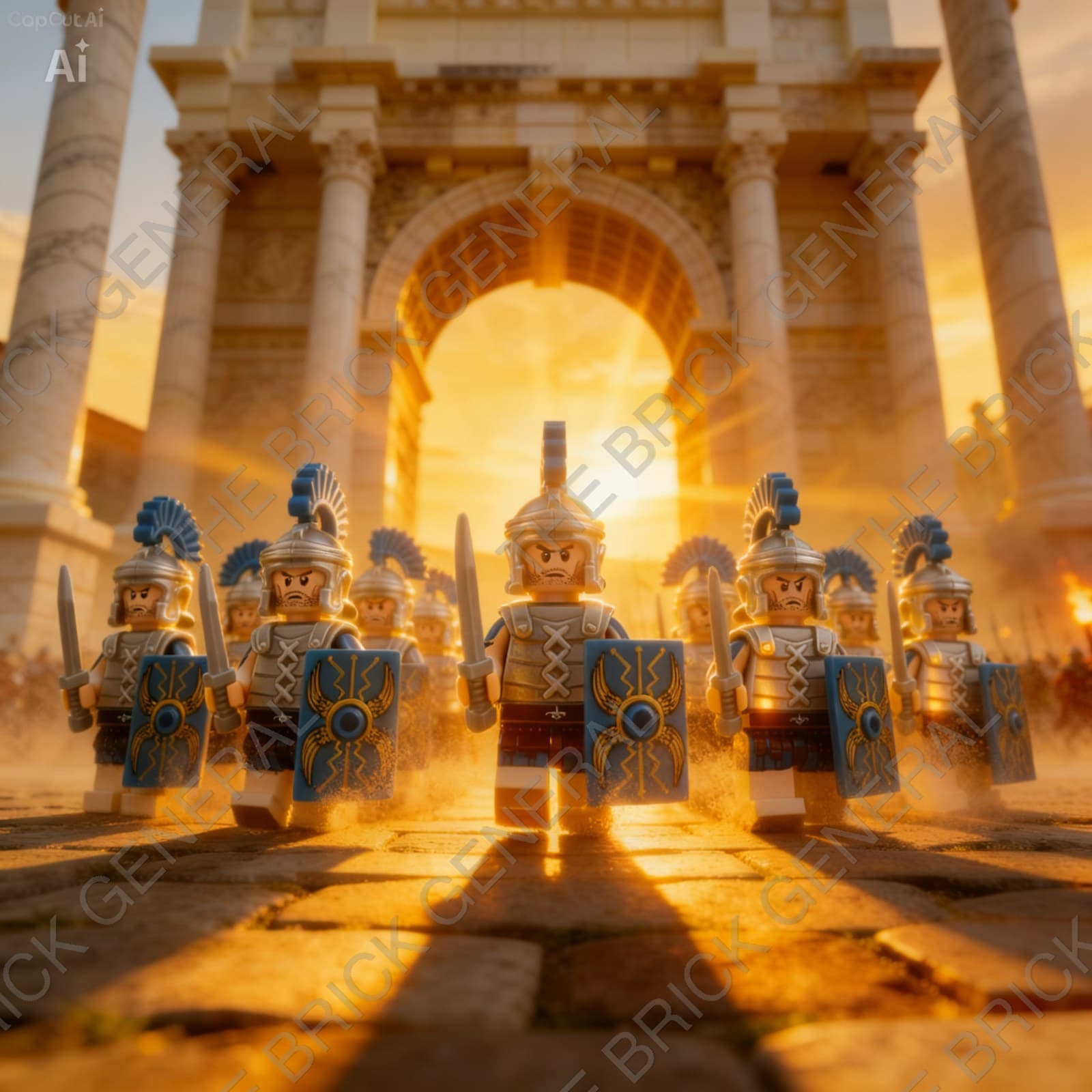 Roman Centurion Set Blue Shield Silver Armor building brick minifigures