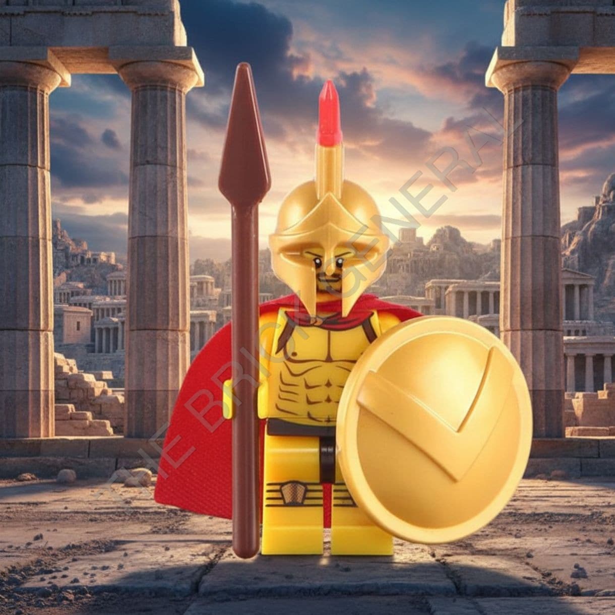 Spartan Warrior building brick minifigure — view 1