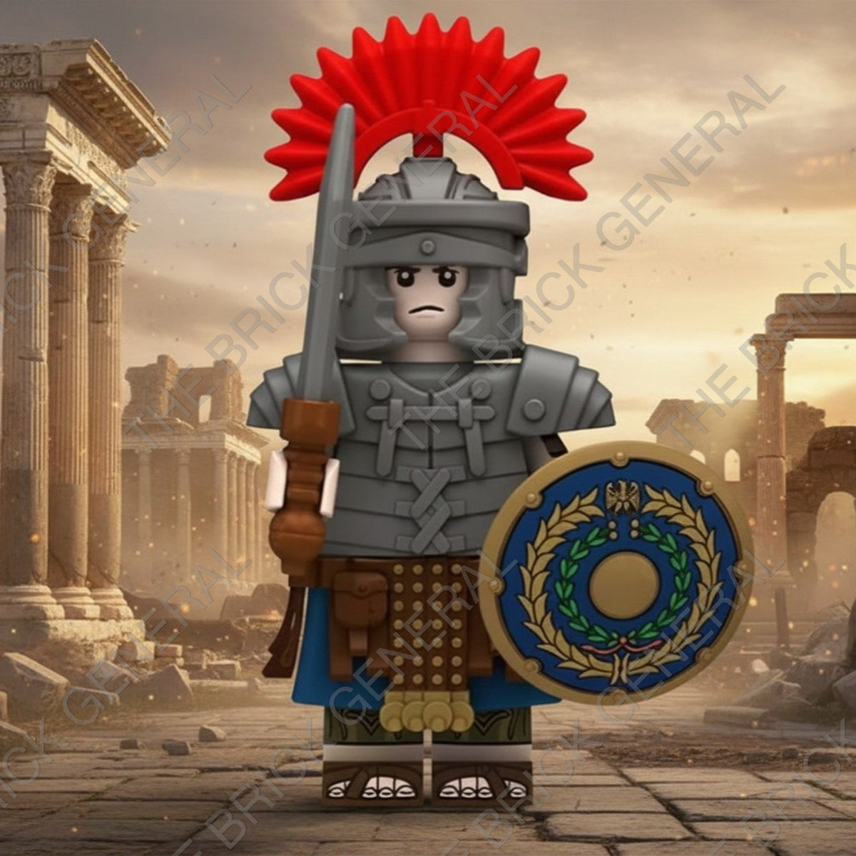 Custom Roman Centurion - Blue Shield Silver Armor Minifigure | The ...